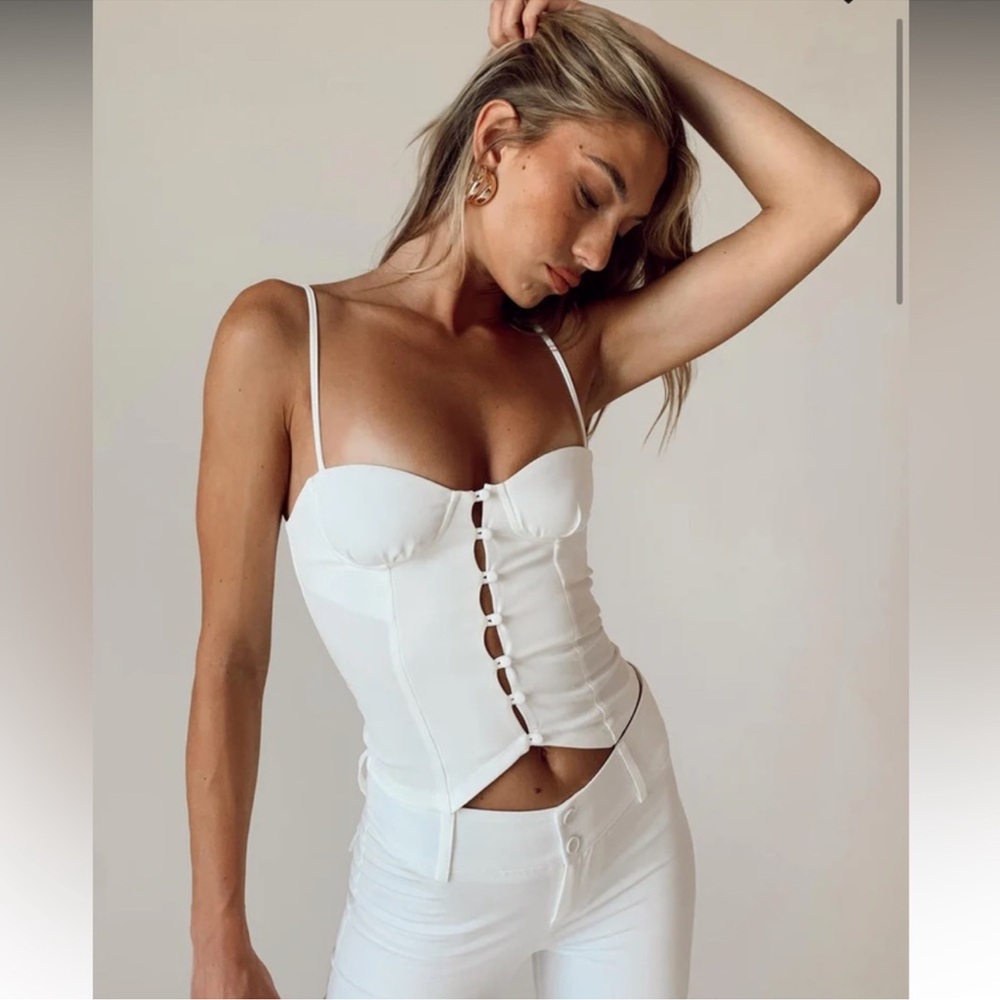Princess Polly White Crop Top